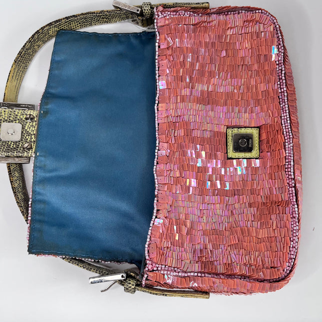 Sold Fendi Baguette Pink Glitter sequins