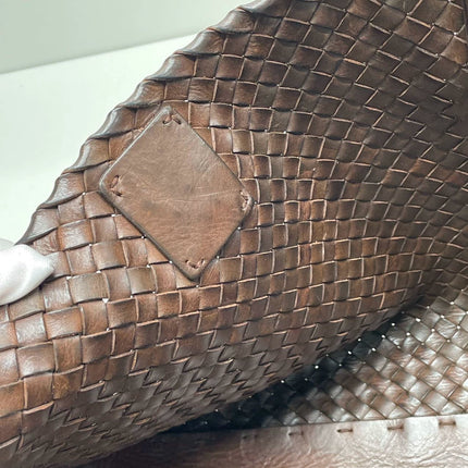Sold Bottega Veneta Cabat Large Intreccio Leather Tote Bag Dark Chocolate Brown