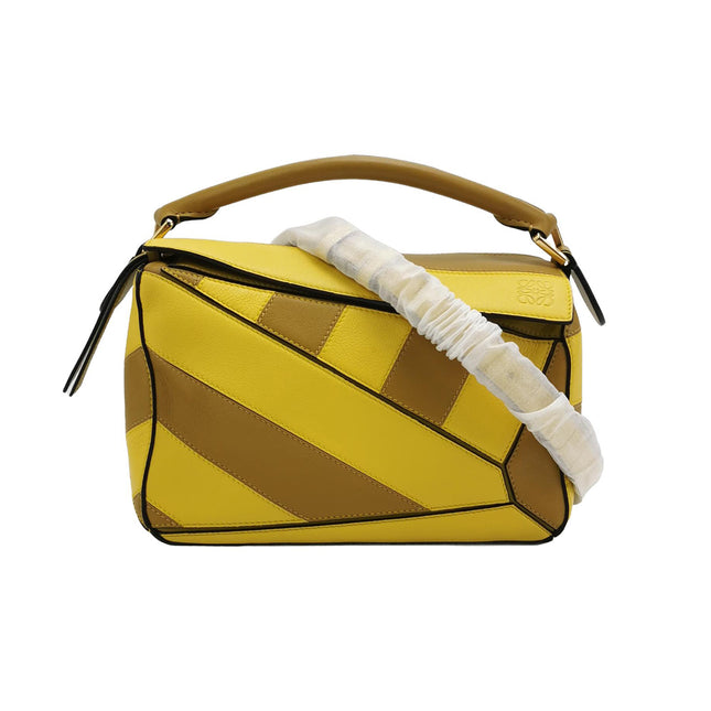 Loewe Puzzle Small Yellow Brown Stripes Crossbody Bag-Luxbags