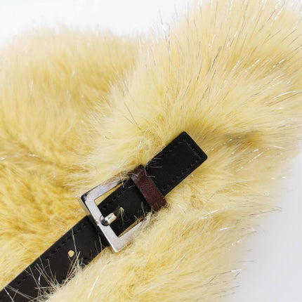 Sold Fendi Baguette Yellow Furry Shoulder Bag