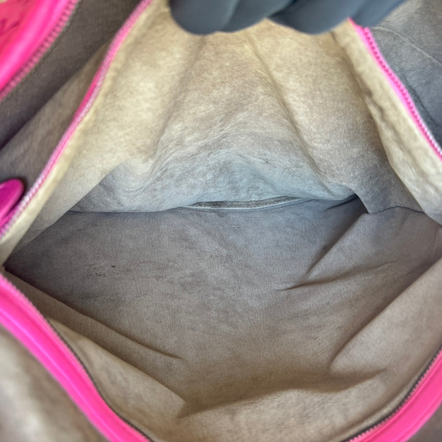 Sold Bottega Veneta Veneta Hobo Large Pink Intrecciato Leather Bag 51cm