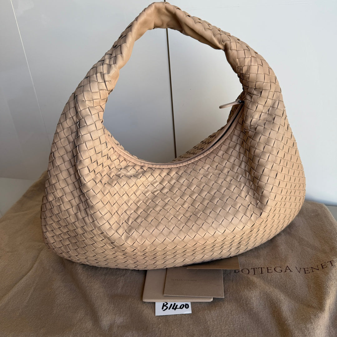 Bottega Veneta Hobo Bag Lambskin leather Almond Beige Large 47cm-Luxbags