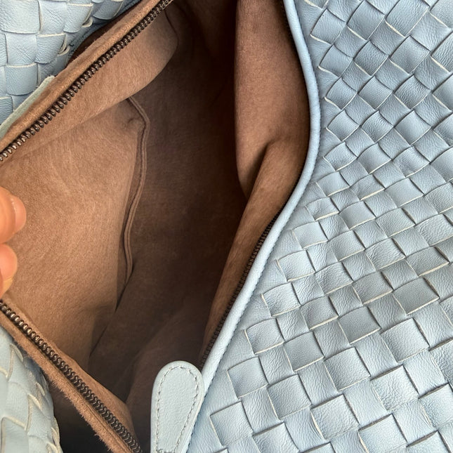 Bottega Veneta Cesta Shopper Tote Intrecciato Blue Leather Medium 40cm