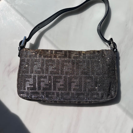 Sold Fendi Baguette Glitter Zucca Print Shoulder bag