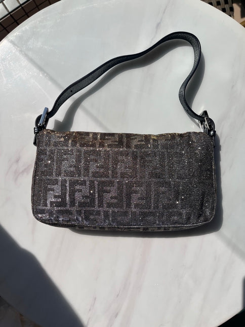 Sold Fendi Baguette Glitter Zucca Print Shoulder bag