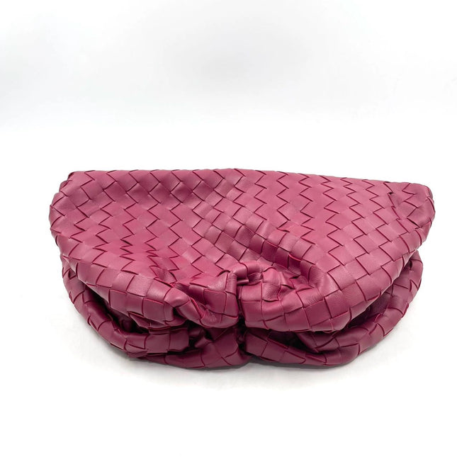Sold Bottega Veneta Pouch Large Intrecciato Leather Clutch Burgundy