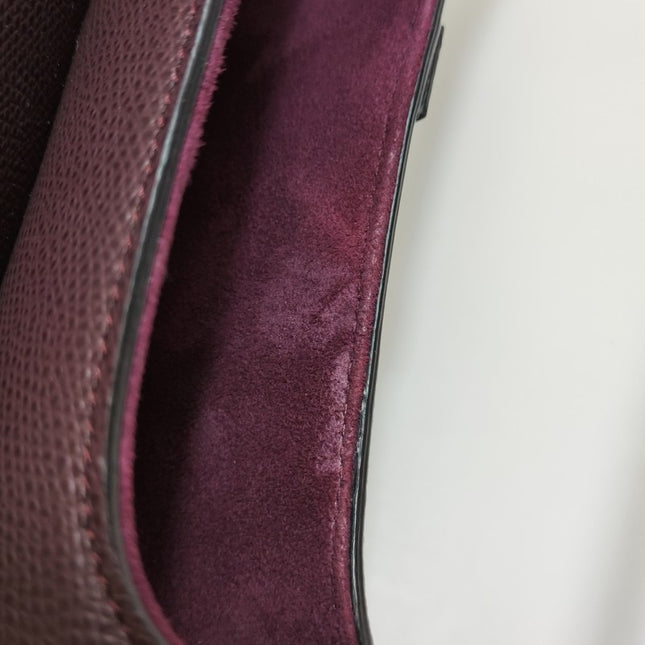 Sold Dior Saddle Medium 2018 Burgundy Brown Grained Leather Handbag