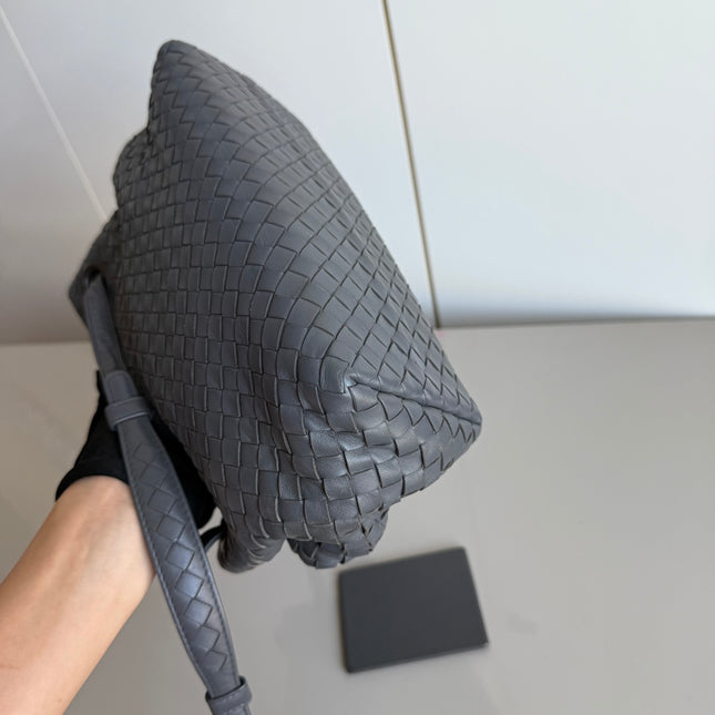 Sold Bottega Veneta Garda Bag Small Grey Intrecciato Leather 25cm