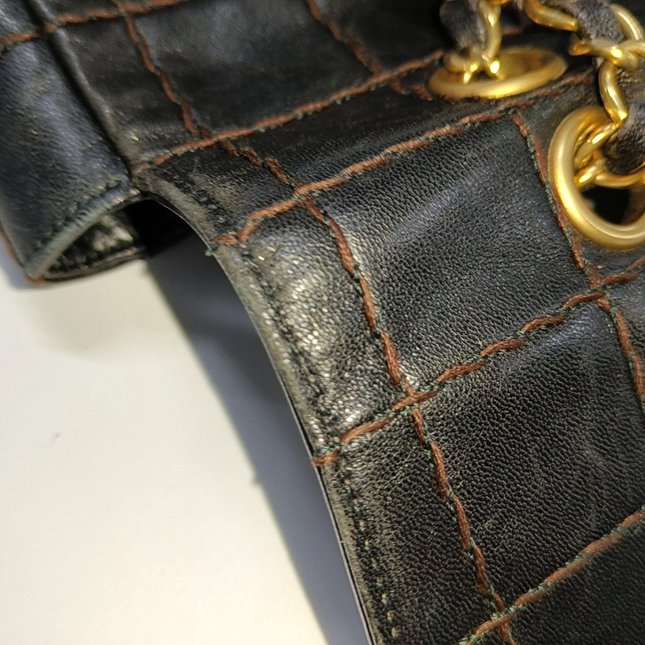 Chanel Chocolate Bar Black Flap Bag Gold Hardware, 2002-2003