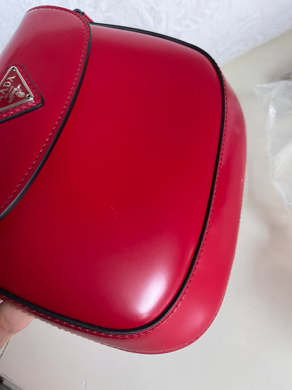 Prada Cleo Flap Red Leather Mini Shoulder bag