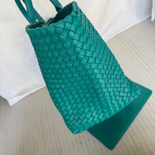 Bottega Veneta Cabat Tote Green Intreccio Leather 50cm