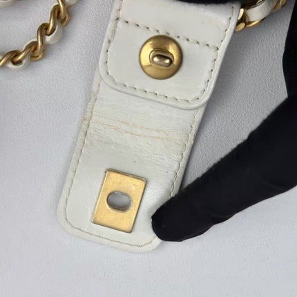 Chanel White Quilted Lambskin Double Side Pack Bags Aged Gold Hardware 2019