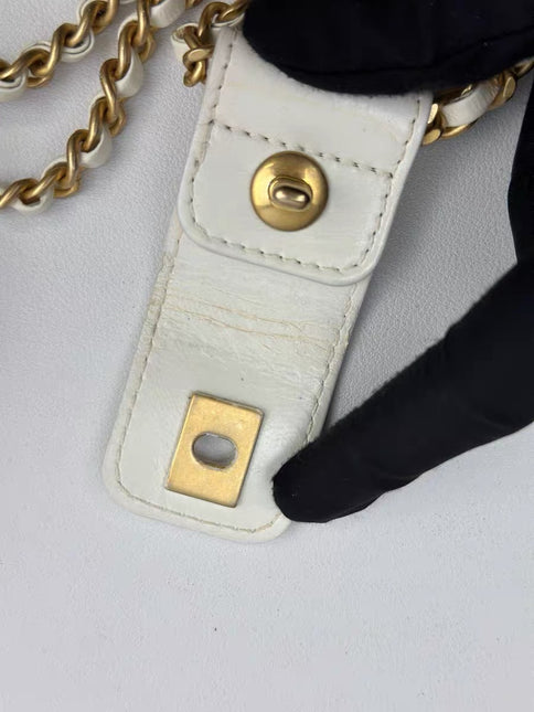 Chanel White Quilted Lambskin Double Side Pack Bags Aged Gold Hardware 2019