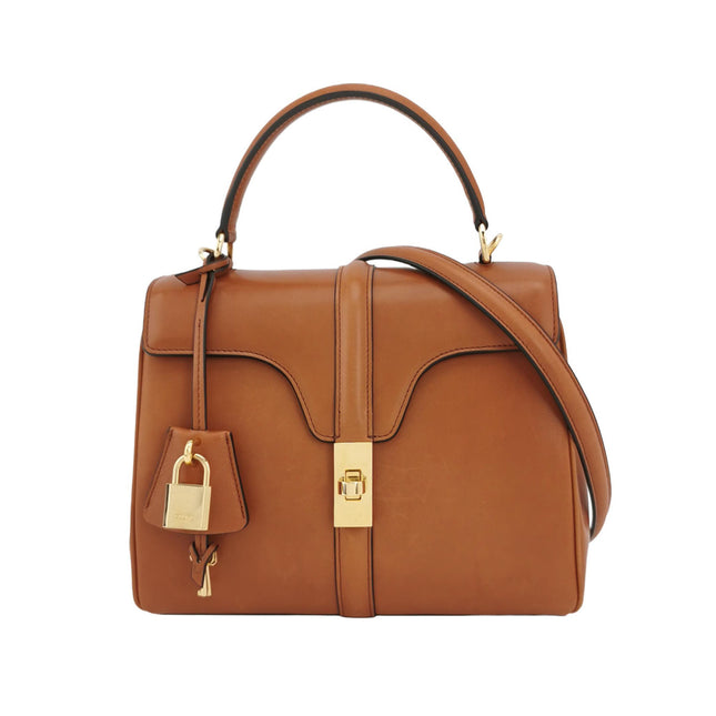 Celine 16 Bag Small Caramel Natural Tan Smooth Calfskin Leather-Luxbags