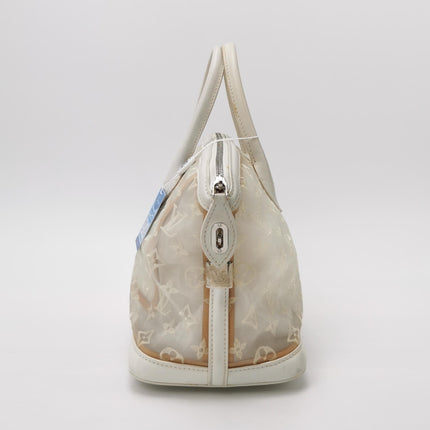 Louis Vuitton Lockit White Mesh Monogram and Leather Handbag