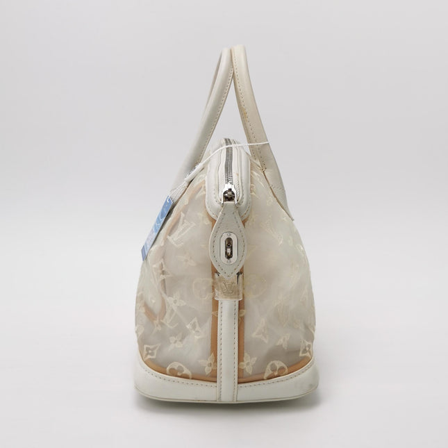 Louis Vuitton Lockit White Mesh Monogram and Leather Handbag