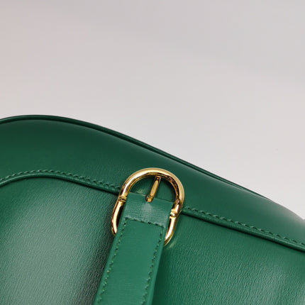 Gucci Jackie 1961 Green Leather Bag Small with Adjustable Strap