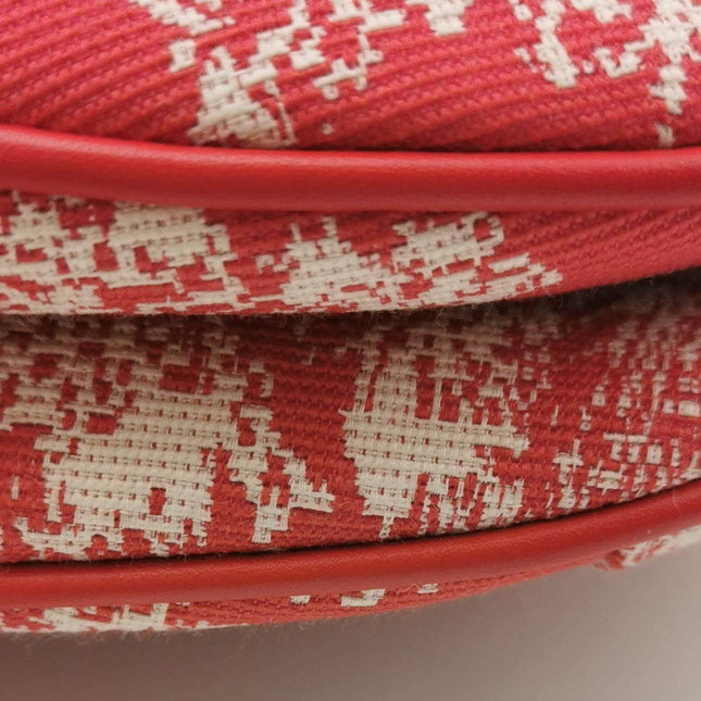 Christian Dior Saddle Medium Red Canvas Rain Forest Prints