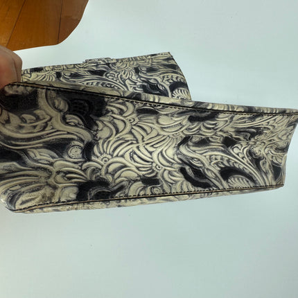 Fendi Mamma Baguette Blue White Flower Embossed Shoulder Bag