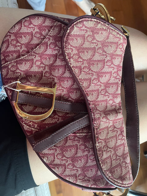 Sold Dior Saddle Vintage Red Burgundy Oblique