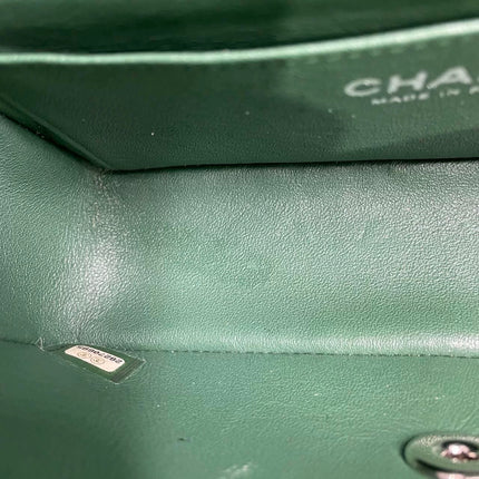 Chanel Classic Flap Mini 2019 Green Lambskin Leather Silver Hardware