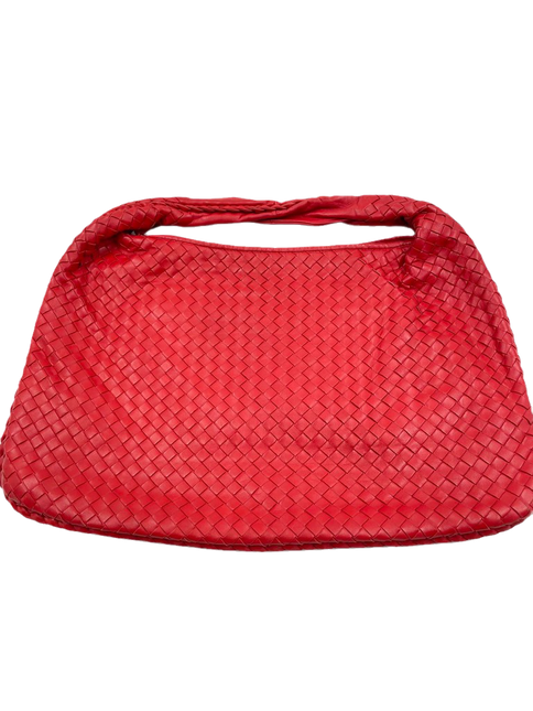 Sold Bottega Veneta Intrecciato Hobo Bag in Red leather Large