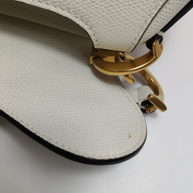 Dior Saddle bag white grain leather mini size