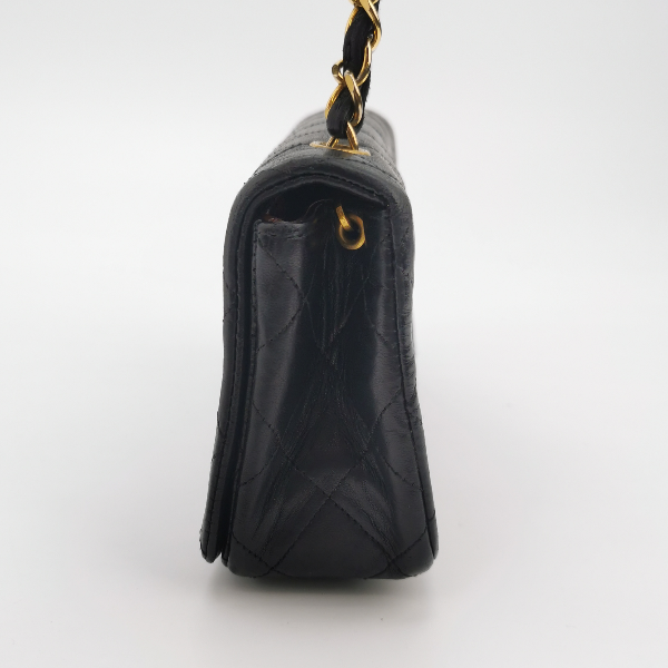 Sold Chanel Classic Flap Mini Vintage 1989-1991 Black Lambskin Leather with 24k Gold Hardware