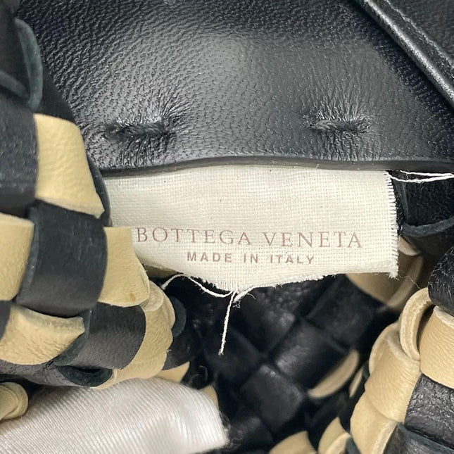 Bottega Veneta Cabat Tote Intrecciato Black and Beige Leather