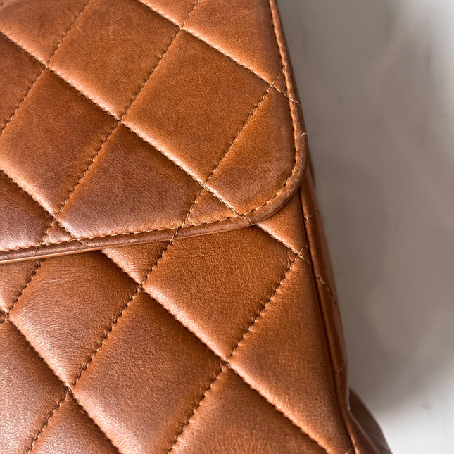 Sold Chanel Double Sided Classic Flap Caramel Leather Handbag