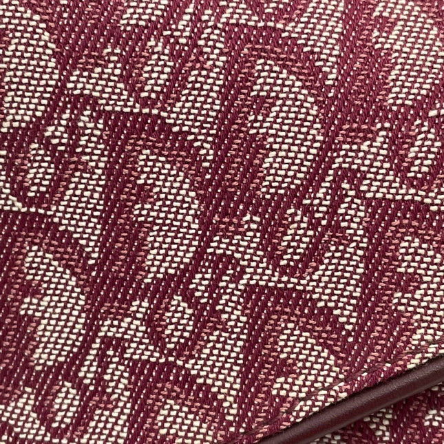 Dior Saddle Vintage Medium Red Burgundy Monogram Oblique Shoulder Bag 2002