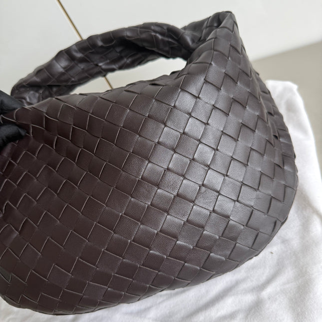 Bottega Veneta Teen Jodie Fondant Dark Chocolate Brown Leather