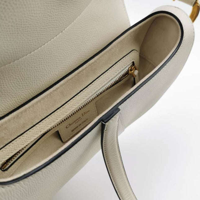 Sold Dior Saddle Medium White 2019 Grained Leather Handbag