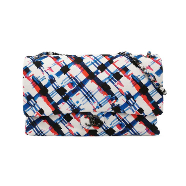 Chanel Airline XXL Artsy Printed Canvas Single Flap Double Chain Bag Multicolor-Luxbags