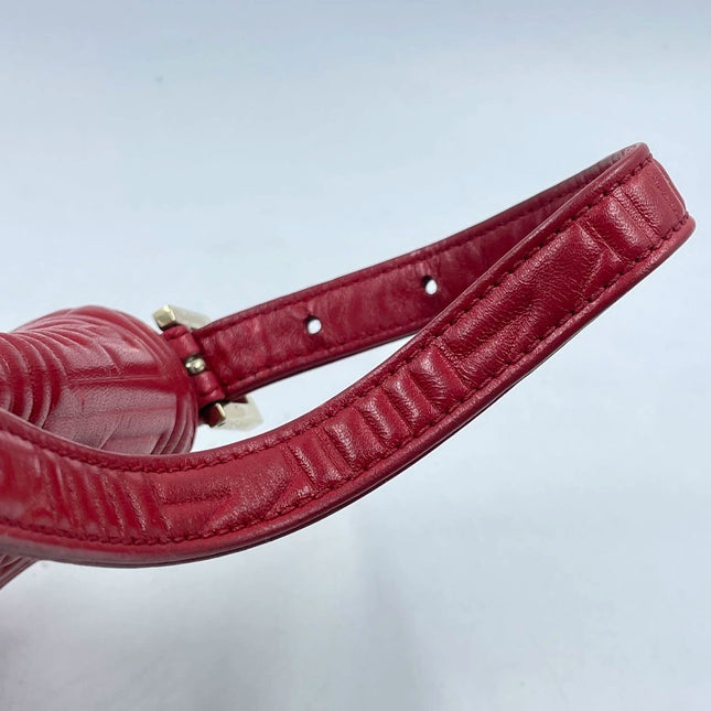 Fendi Baguette 1997 Re-edition 3D Embossed Red Leather Shoulder bag