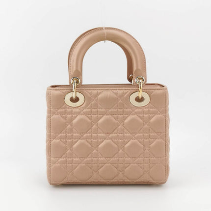 Sold Lady Dior Small My AbcDior 2019 Beige Silk Handbag Crystal Charms