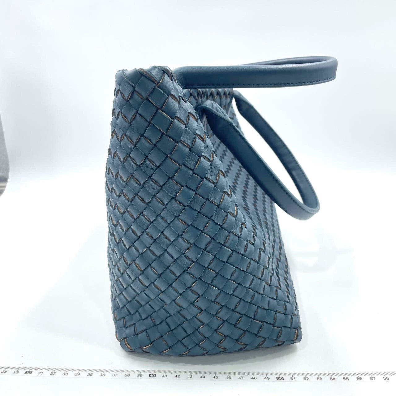 Bottega Veneta Cabat Tote Small/Medium Intreccio Blue Green Leather and Suede Lining 32cm