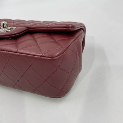 Chanel Classic Flap Rectangular Mini Burgundy Lambskin Silver HW, 2019