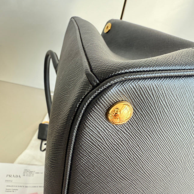 Prada Galleria Saffiano Leather Large Black with Strap