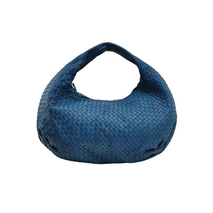 Bottega Veneta Belly Hobo Intrecciato Blue Navy Leather Maxi 50cm