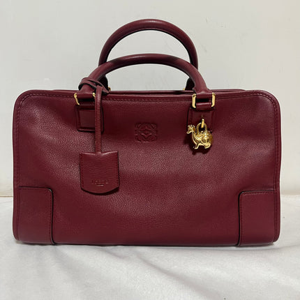 Loewe Amazona 36 Medium Burgundy Leather Dragon Lock Gold-tone Hardware