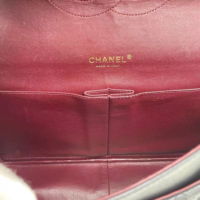 Chanel Classic Flap Maxi 2012 Black Caviar Leather Double Flap with Gold Hardware