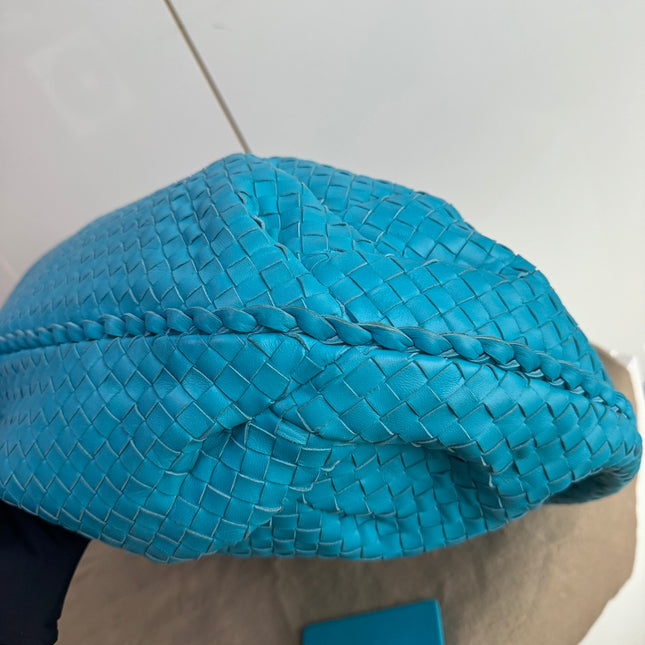 Sold Bottega Veneta Belly Hobo Intrecciato Lambskin Leather Sky Blue Large 50cm