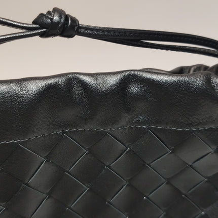 Bottega Veneta Dustbag Black Intrecciato Leather Shoulder Bag