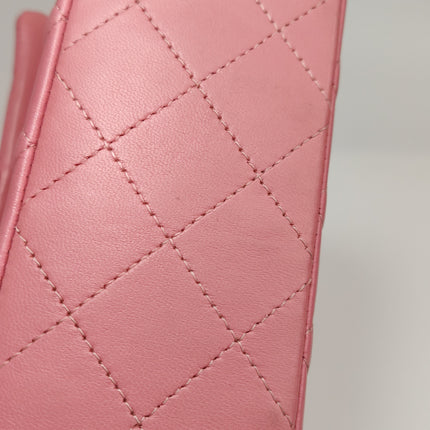 Chanel Classic Flap Mini 2016 Pink Lambskin Leather Silver Hardware