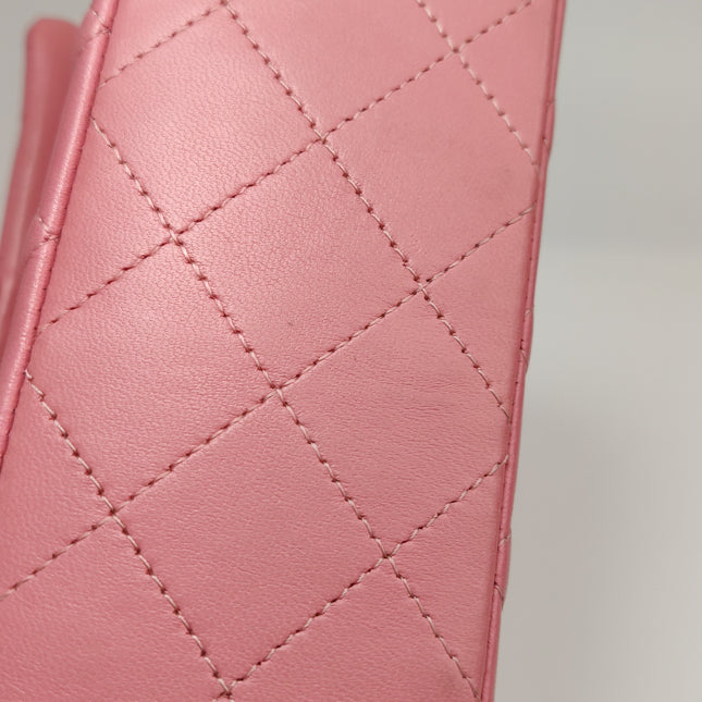 Chanel Classic Flap Mini 2016 Pink Lambskin Leather Silver Hardware