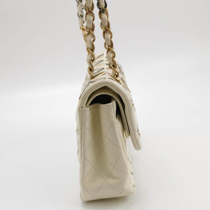 Sold Chanel Classic Flap Small White Leather and Gilt and Silver Hardware, 2020-2021