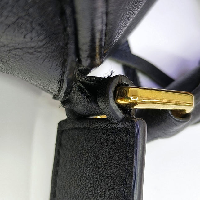Loewe Puzzle Medium Black Whipstitch Leather Crossbody Bag