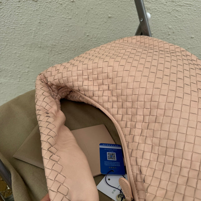 Bottega Veneta Veneta Hobo Medium Light Nude Pink Intrecciato Leather Bag 48cm