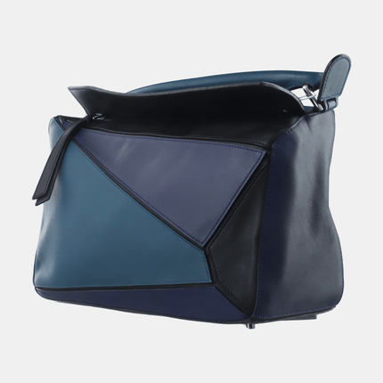 Loewe Puzzle Medium Multicolor Navy Calfskin leather bag